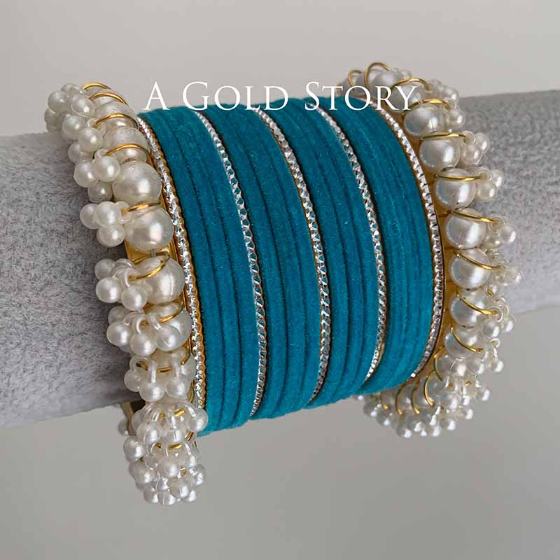 FAREEHA VELVET BANGLES SET FEROZI