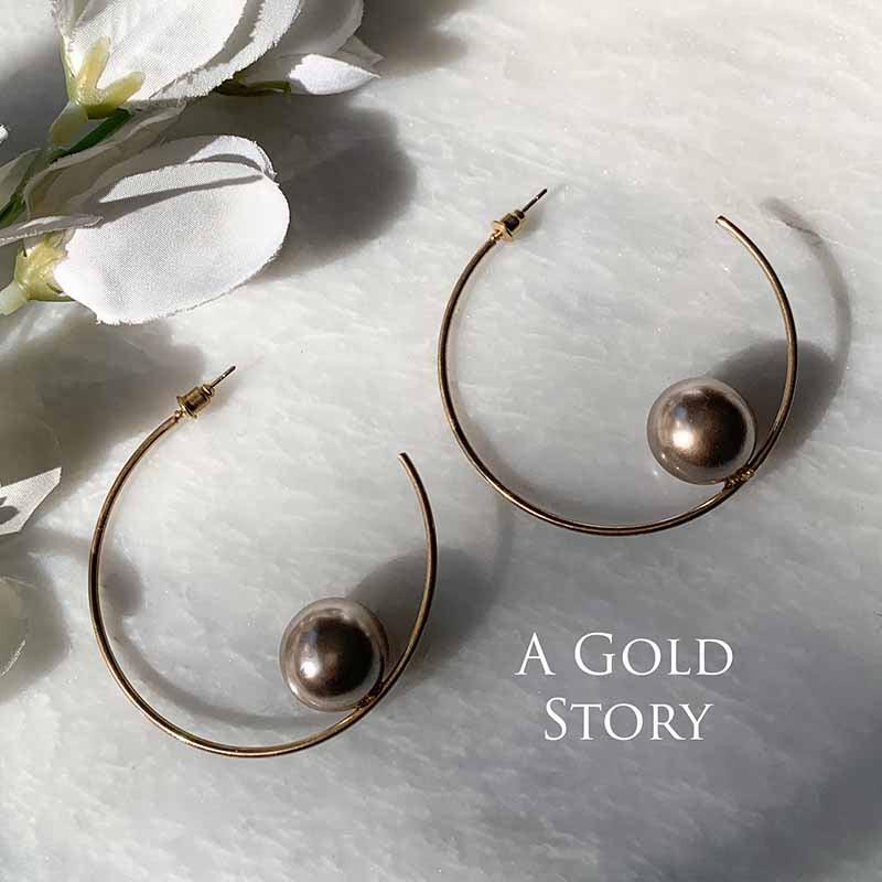 DANA EARRINGS COPPER PEARL