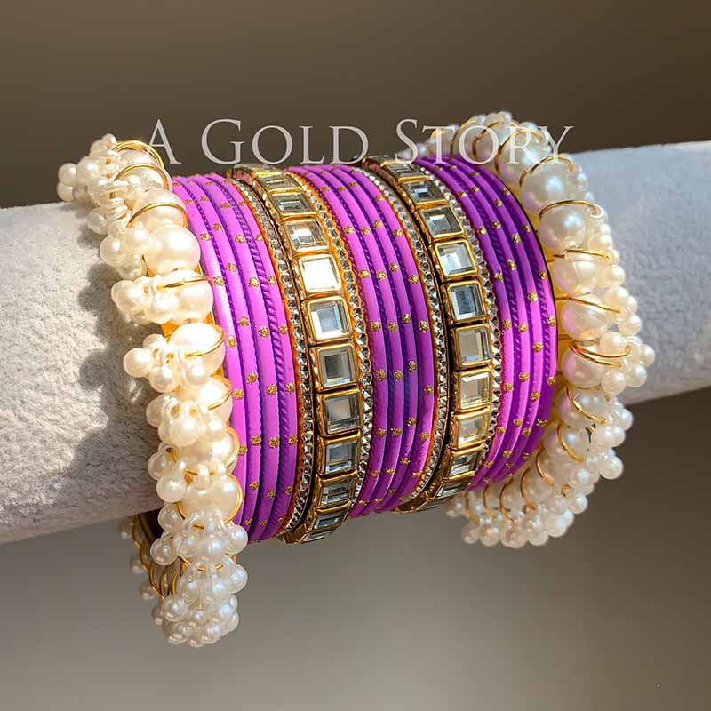 ANEESA BANGLES SET LILAC