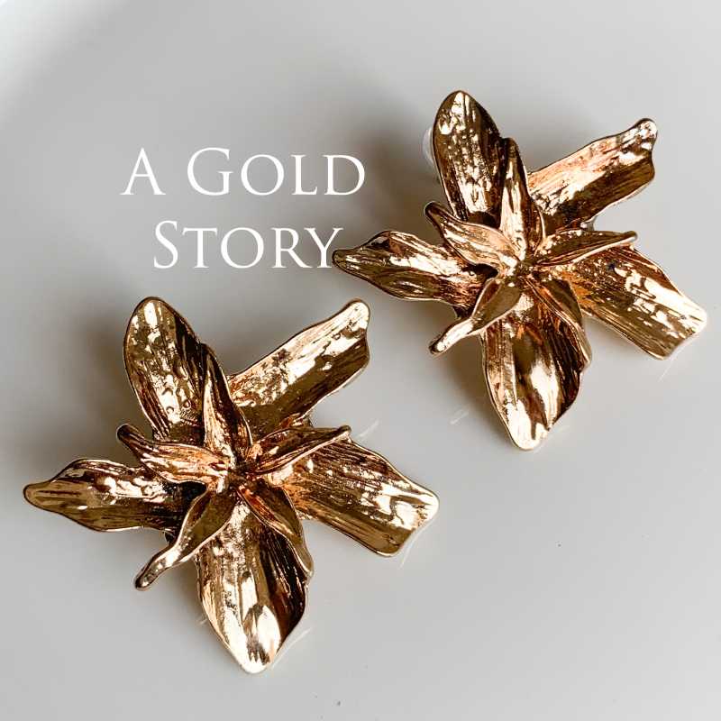 FLOWER GOLDEN EARRINGS MEDIUM