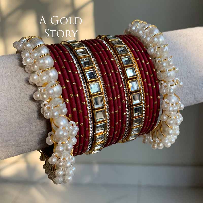 ANEESA BANGLES SET MAROON