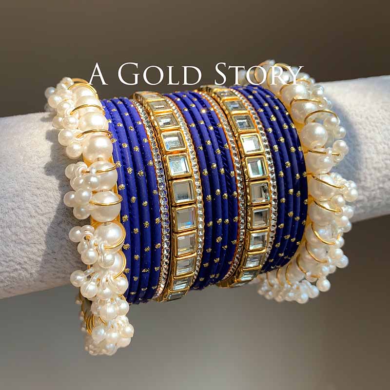 ANEESA BANGLES SET BLUE