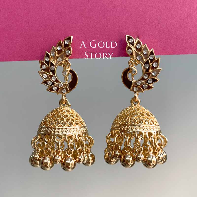 PEACOCOK JHUMKAY GOLDEN BROWN