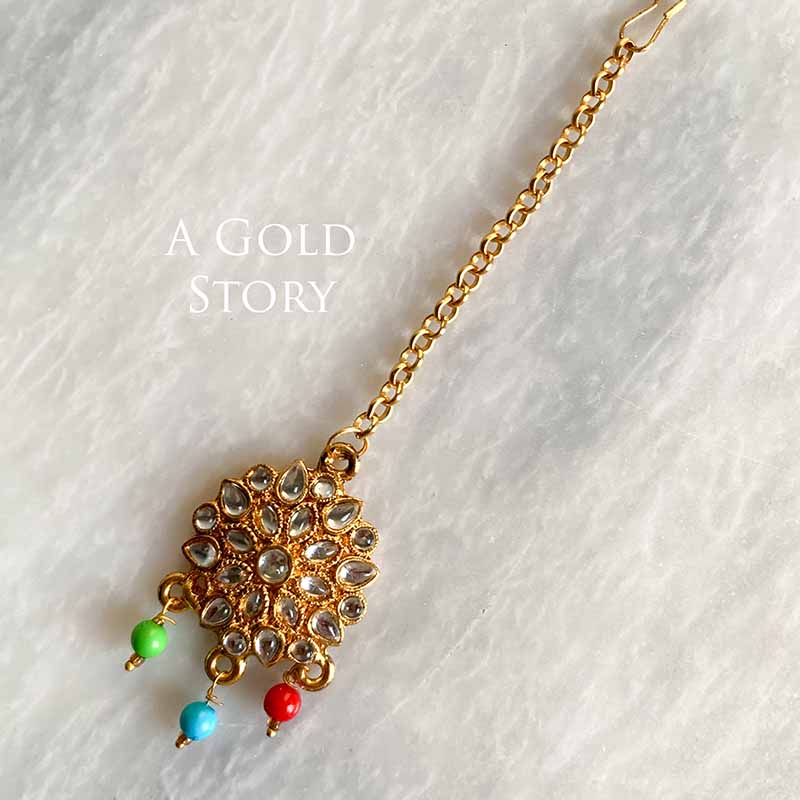 LYDIA JHUMKAY & TIKKA GOLDEN MULTICOLOR