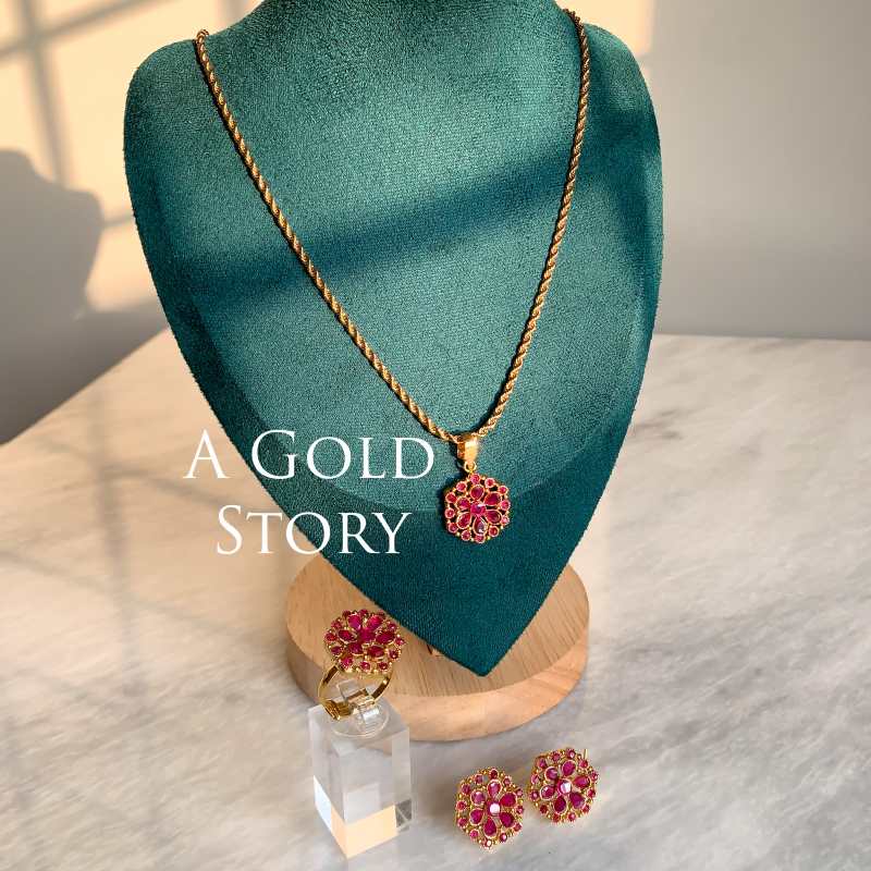 AABASAH PENDANT SET RUBY