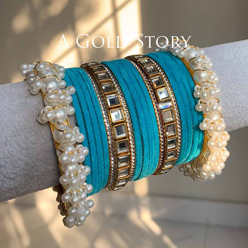 ALMAS VELVET BANGLES SET FEROZI