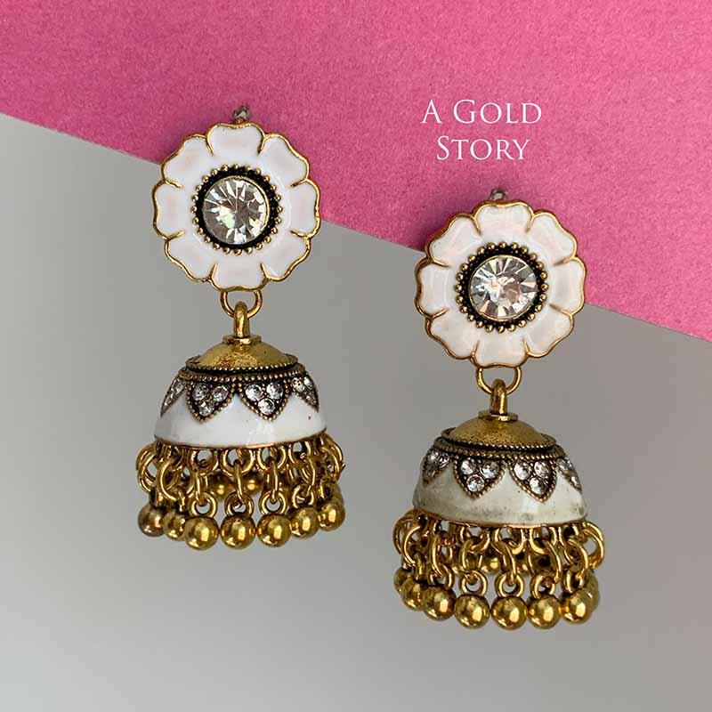 NISHA MEENAKARI JHUMKAY WHITE