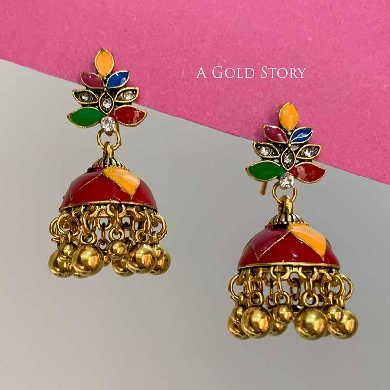 RIMSHA MEENAKARI JHUMKAY MAULTICOLOR