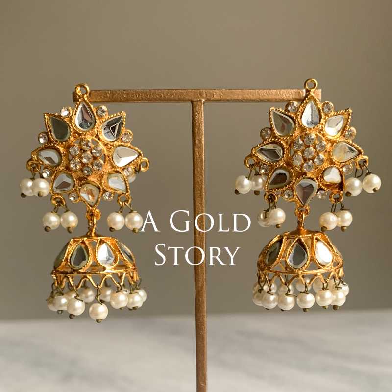 AMBER KUNDAN JHUMKAY