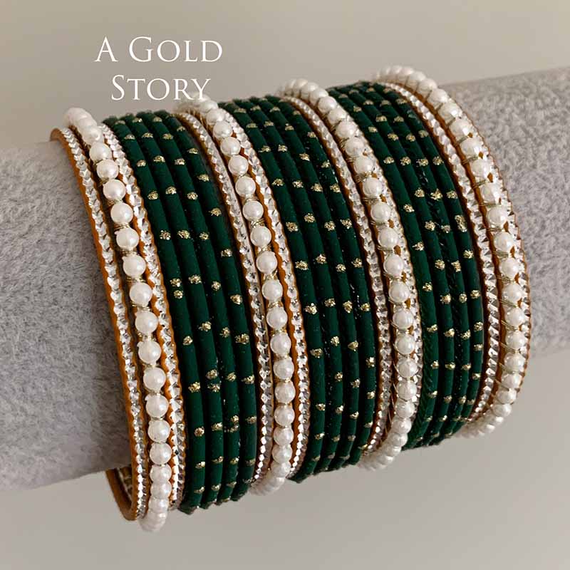 JANNAT BANGLES SET EMERALD GREEN
