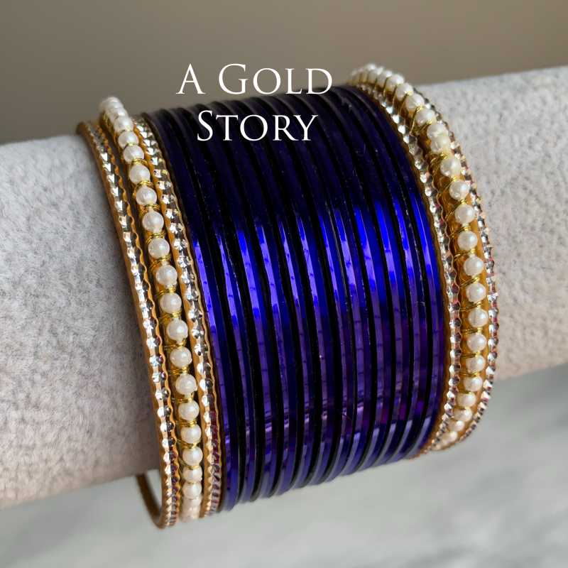 JENNA GLOSS BANGLES SET BLUE