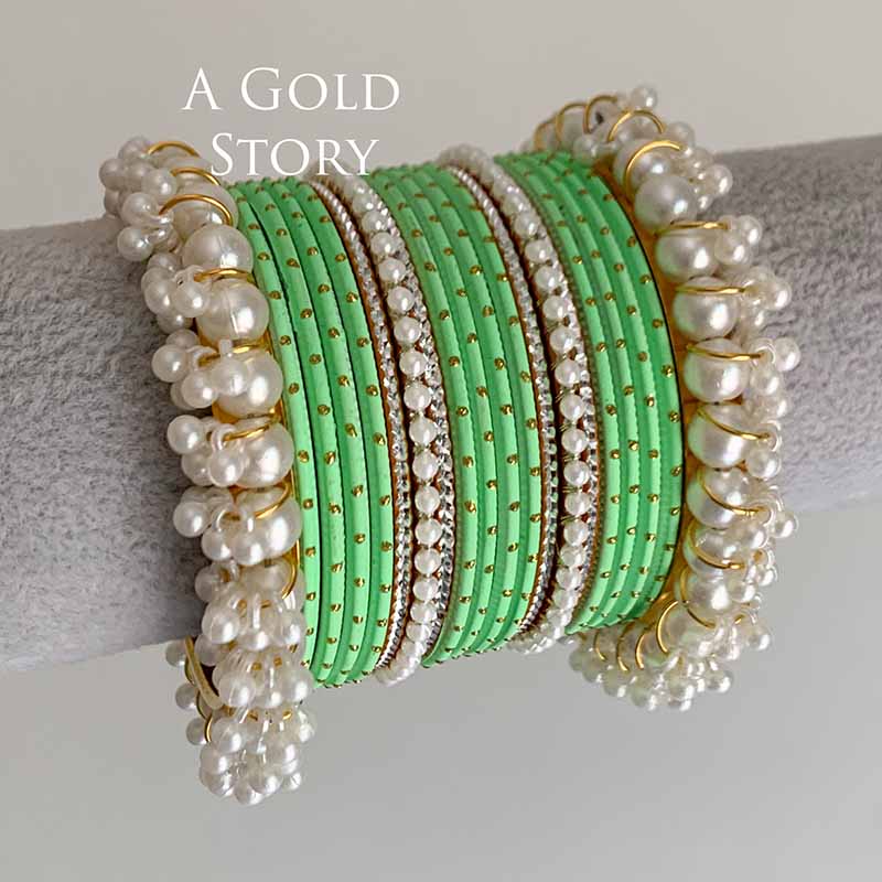 ADAA BANGLES SET PARROT GREEN