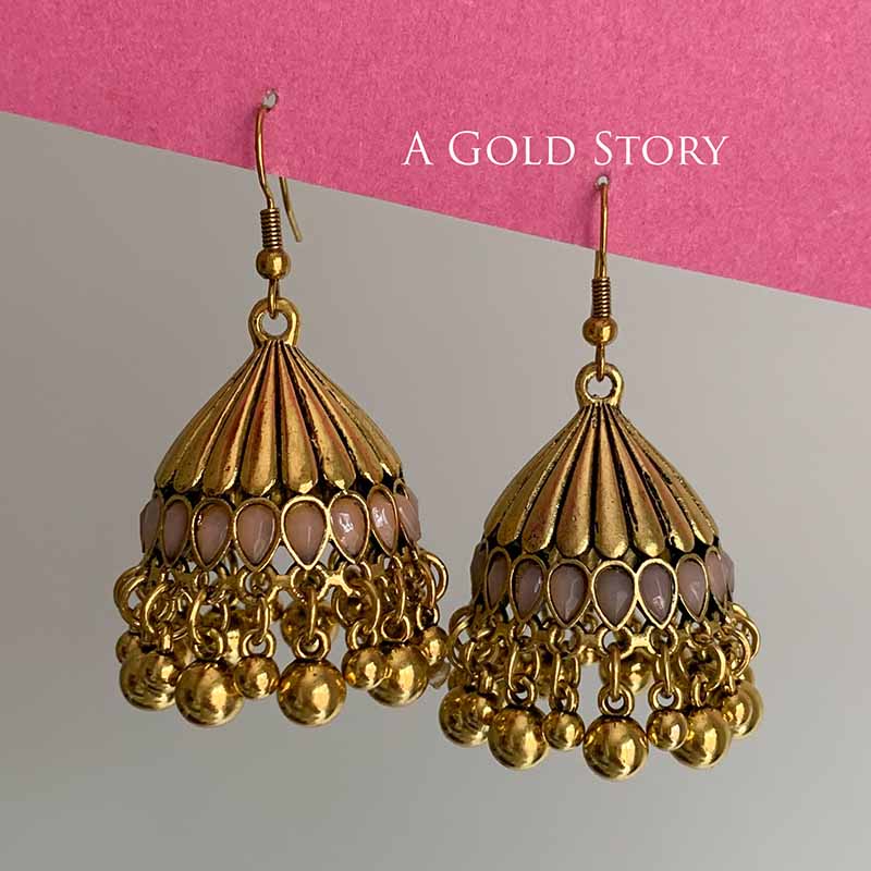 REEM JHUMKAY GOLDEN BEIGE