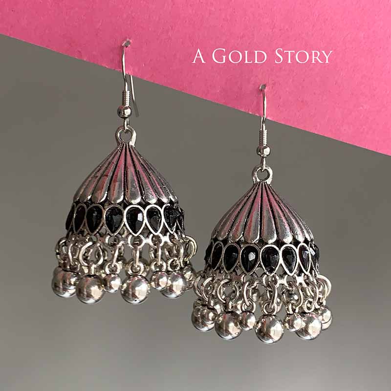 REEM JHUMKAY SILVER BLACK