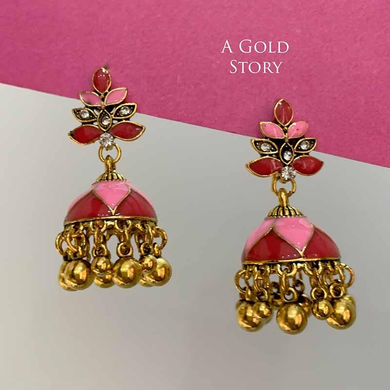 RIMSHA MEENAKARI JHUMKAY PINK