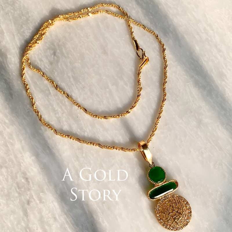 QALMA PENDANT EMERALD GREEN