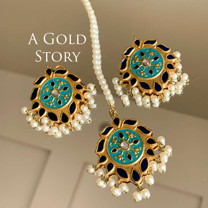 AMAYA MEENAKARI EARSUDS BLUE & FEROZI