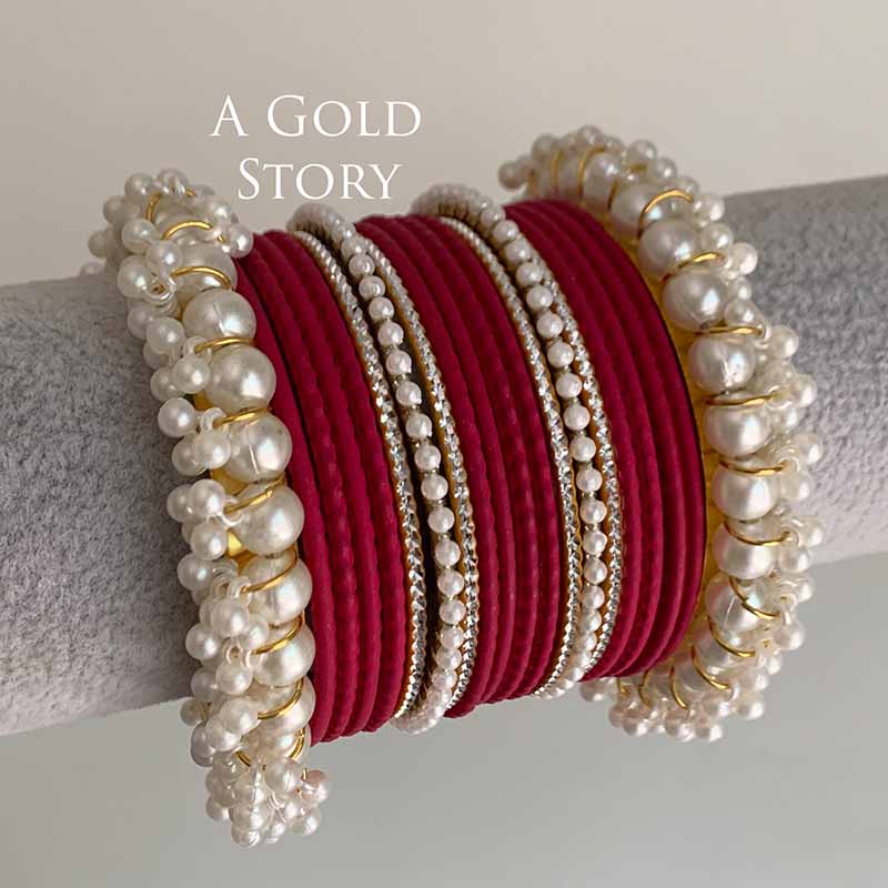 IMOGEN BANGLES SET MAGENTA