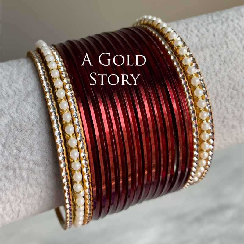 JENNA GLOSS BANGLES SET MAROON