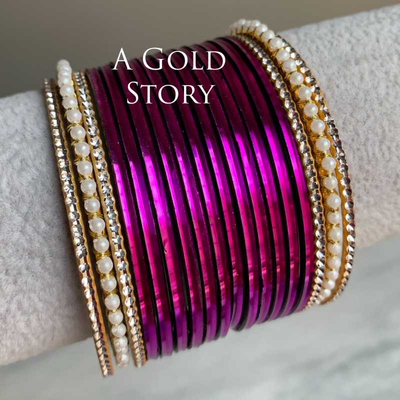 JENNA GLOSS BANGLES SET PURPLE