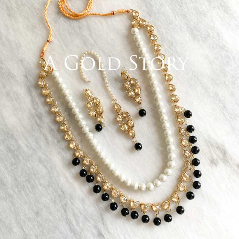 MADHAT KUNDAN MAALA SET BLACK