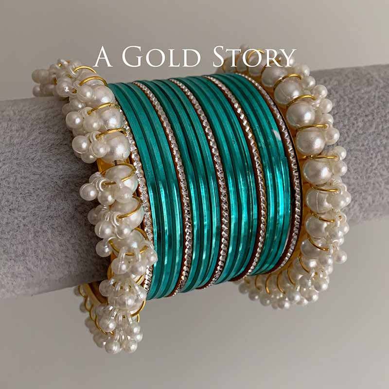 INAYA BANGLES SET SEA GREEN