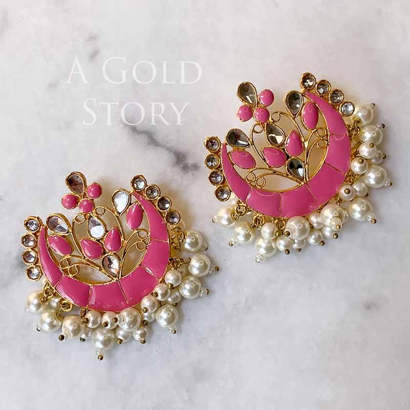 LAILA EAR STUDS AND TIKKA BABY PINK