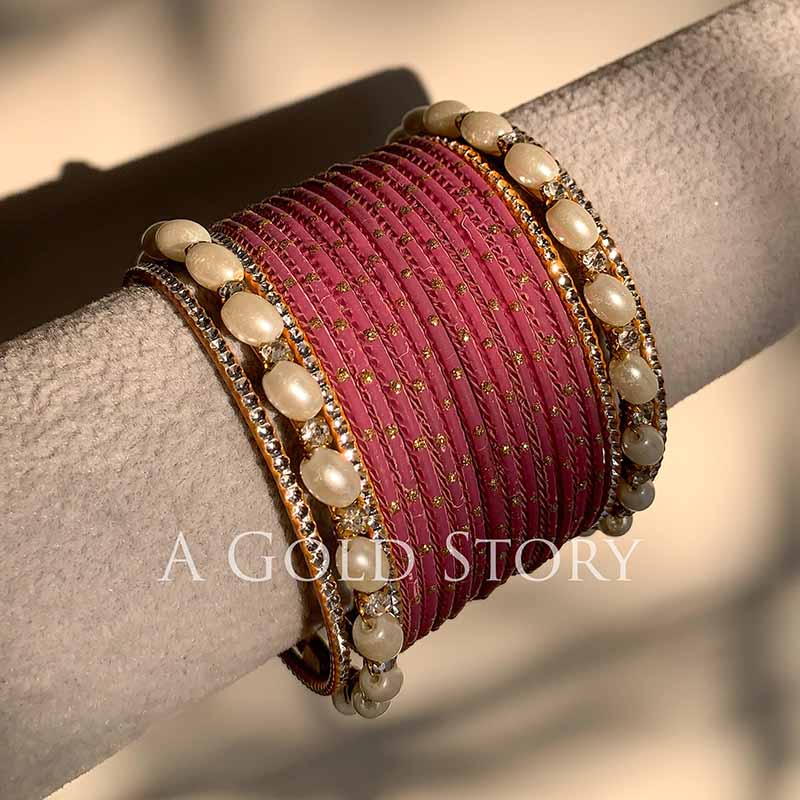 ANABIA BANGLES SET TEA PINK