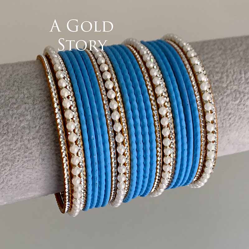 AROOBA BANGLES SET BLUE