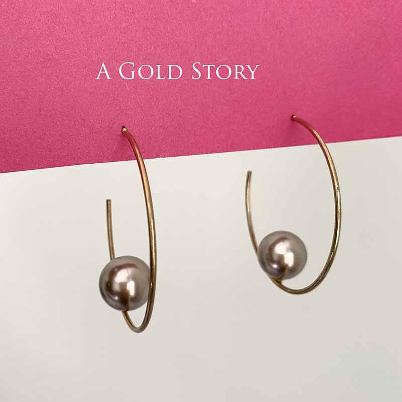 DANA EARRINGS COPPER PEARL