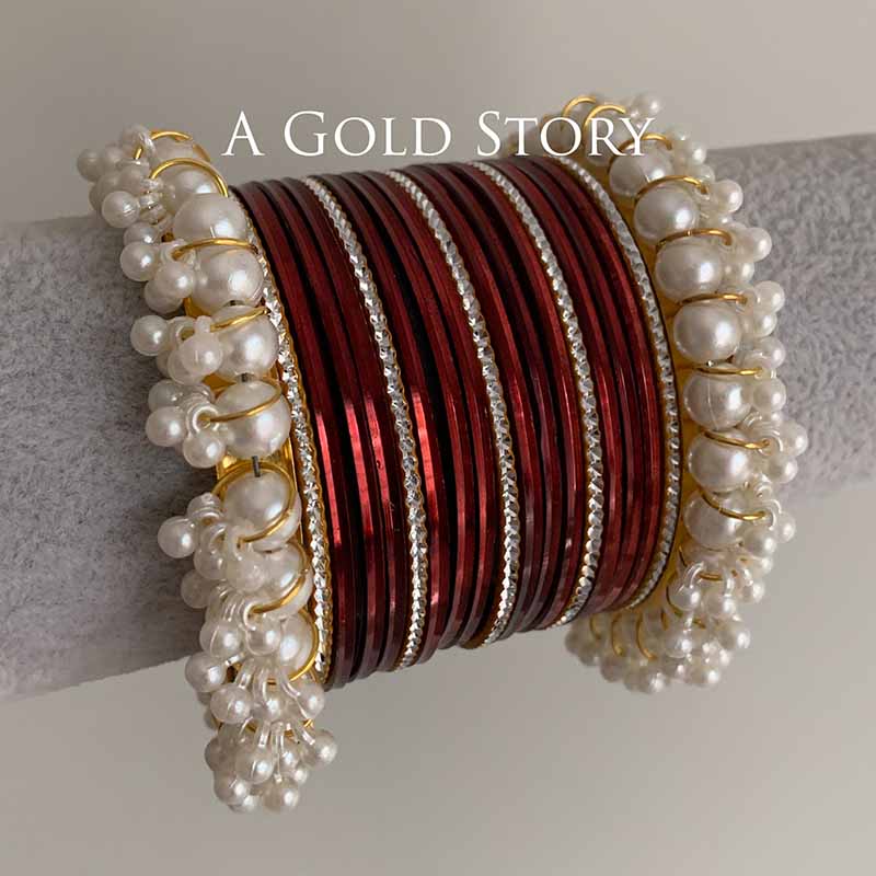 INAYA BANGLES SET MAROON
