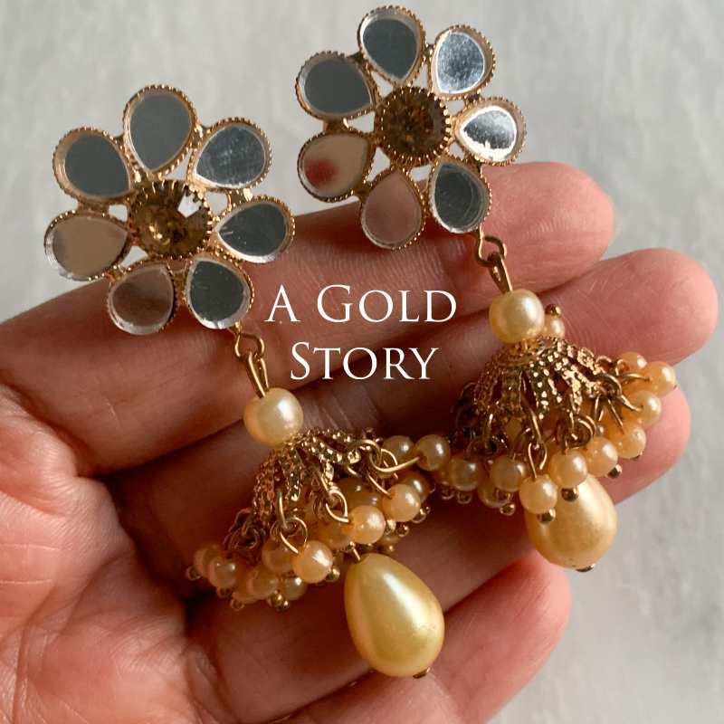 KEISHA JHUMKAY GOLDEN PEARL