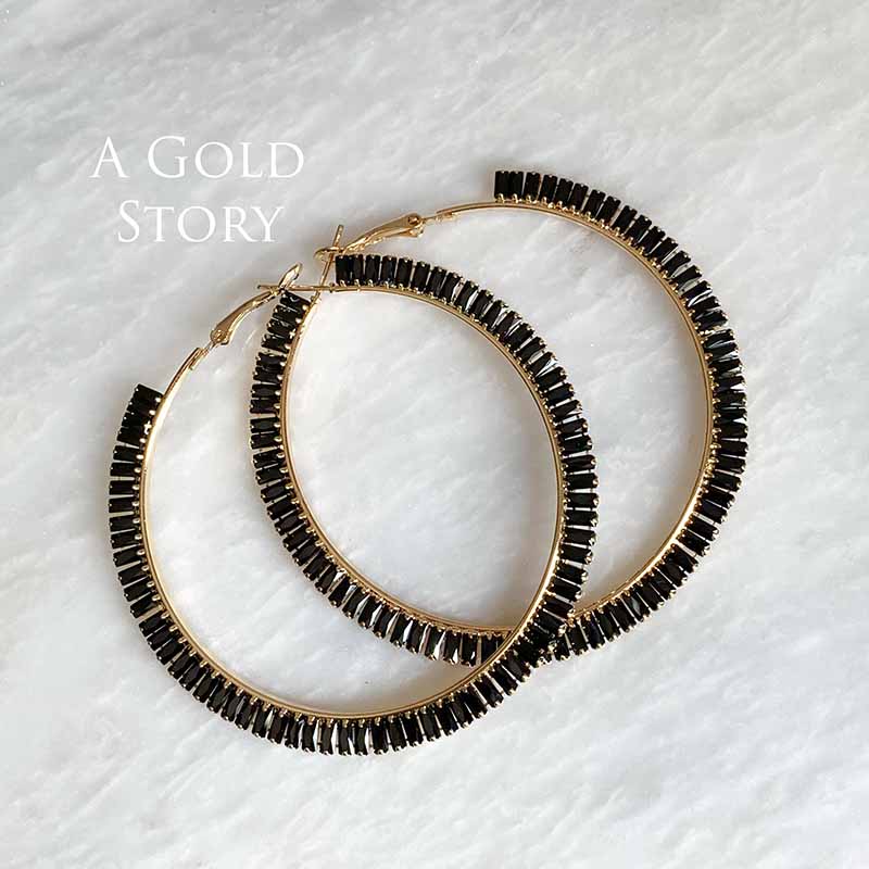 INAYA HOOPS GOLDEN BLACK