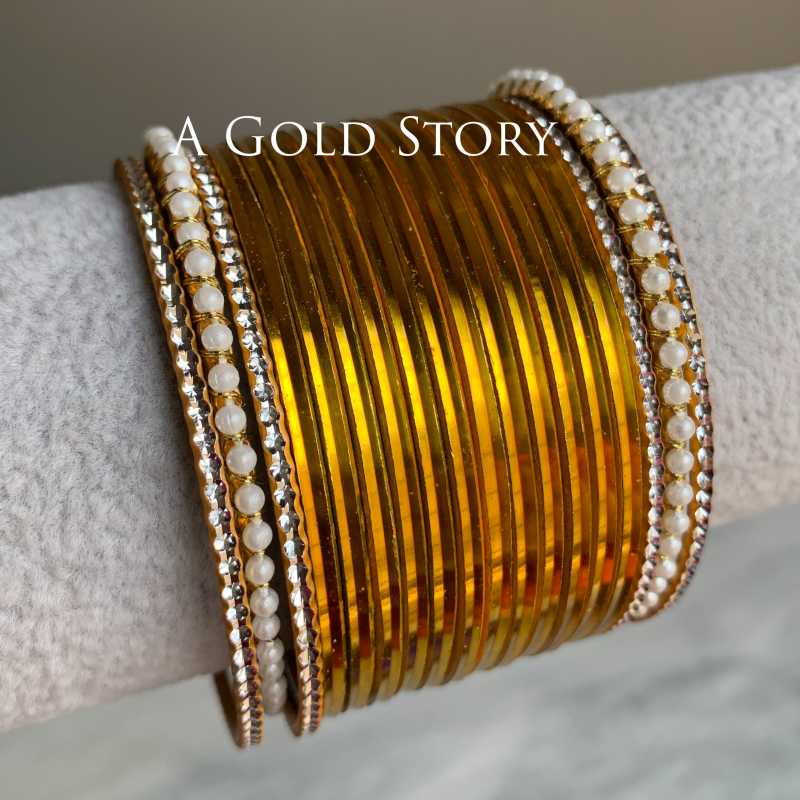 JENNA GLOSS BANGLES SET YELLOW