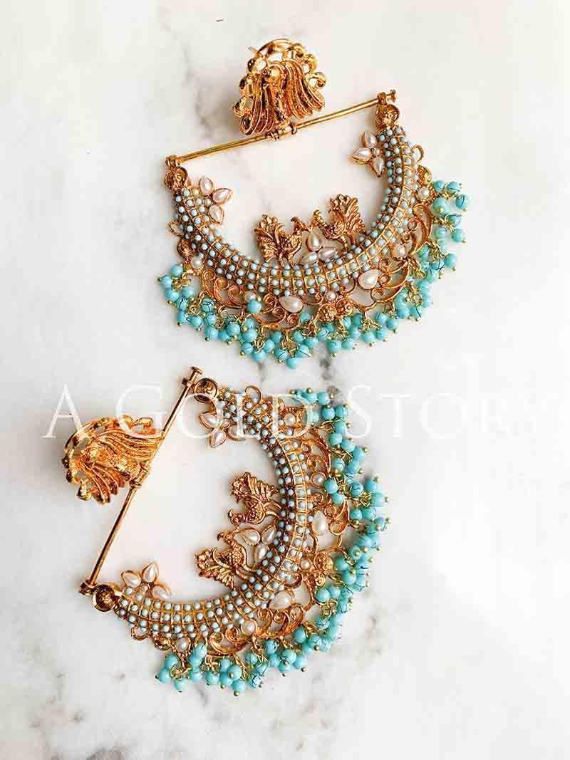 PRENA EARRINGS TEAL - A GOLD STORY