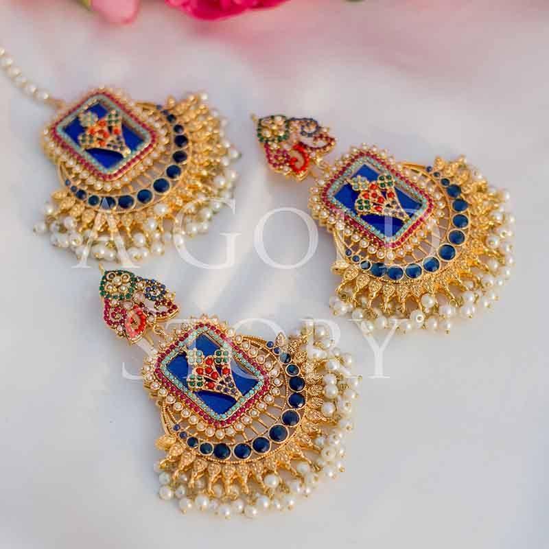 FRIDA EARRINGS BLUE - A GOLD STORY