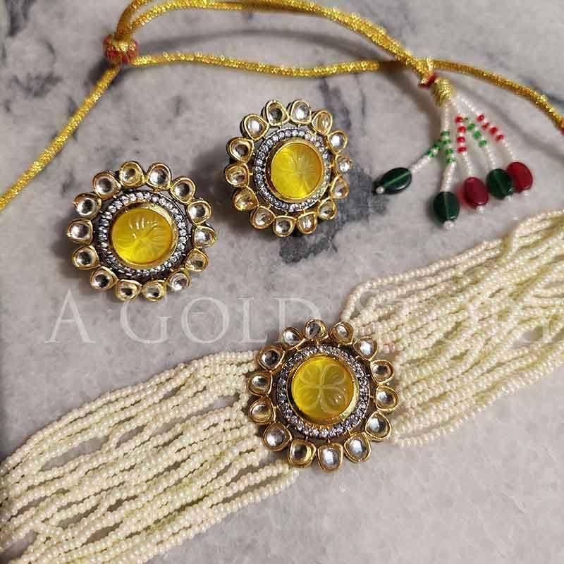 ALIA CHOKER SET YELLOW - A GOLD STORY