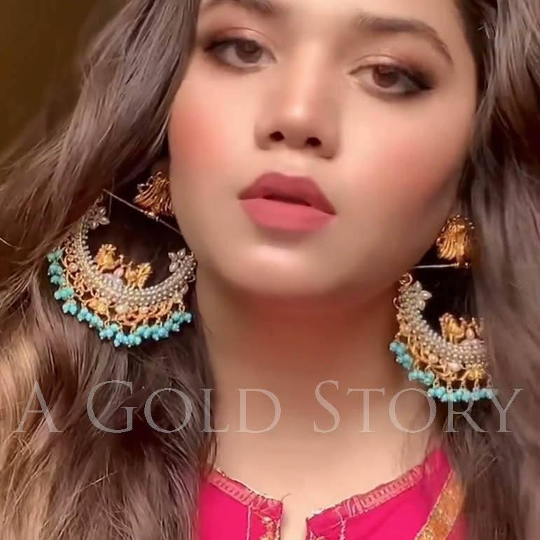 PRENA EARRINGS TEAL - A GOLD STORY