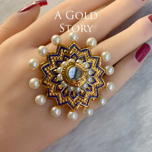 AKLEEMA KUNDAN RING PURPLE