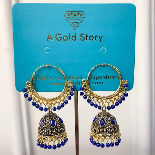 MANNAT JHUMKAY BLUE - Basics by A Gold Story