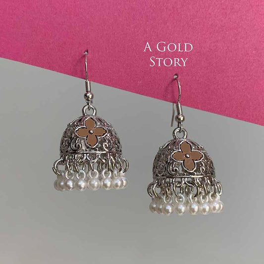 NEHA JHUMKIS SILVER BEIGE