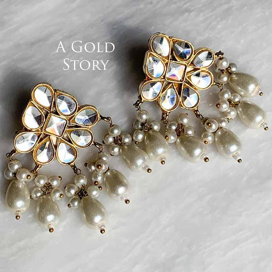ANJALI KUNDAN STUDS PEARL