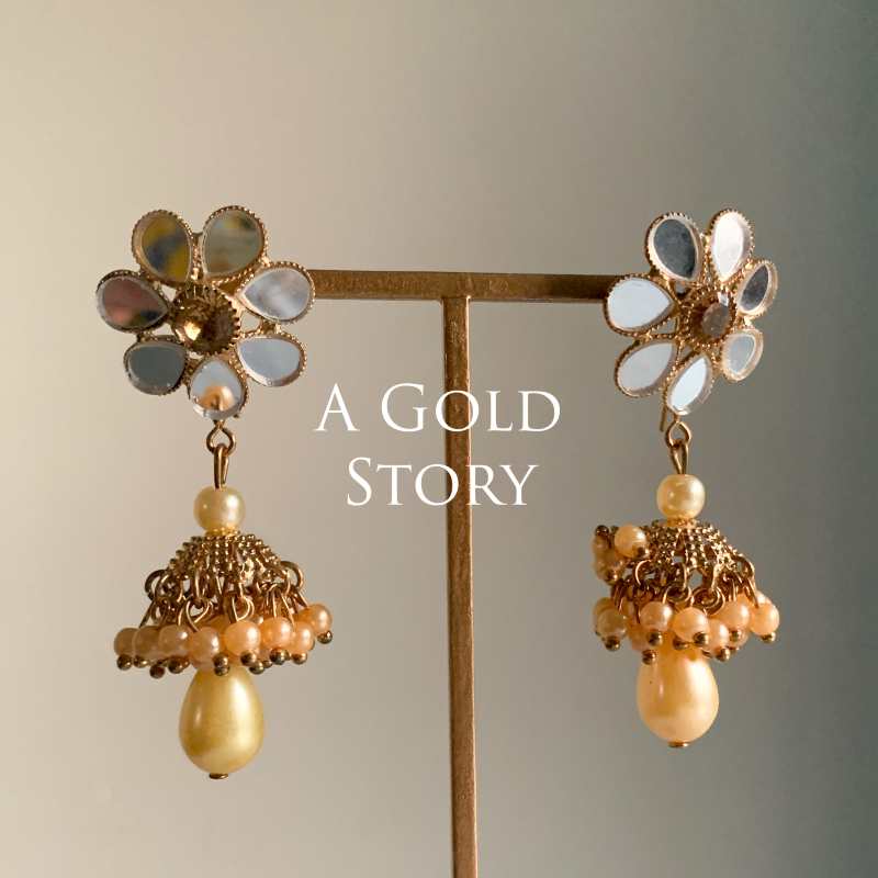 KEISHA JHUMKAY GOLDEN PEARL