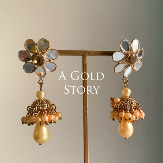KEISHA JHUMKAY GOLDEN PEARL
