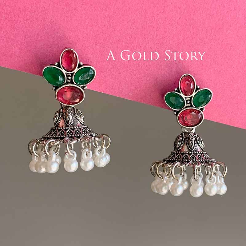 INTISAR CUTE JHUMKIS RED AND GREEN