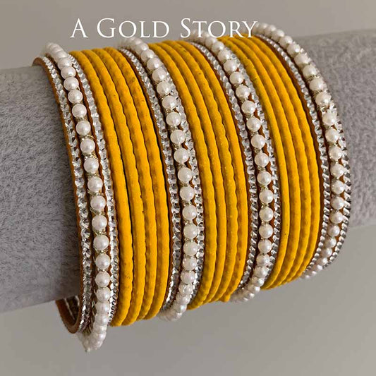 AROOBA BANGLES SET YELLOW