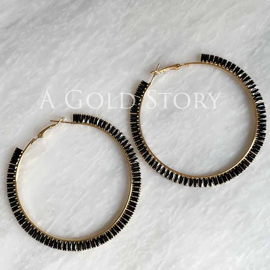 INAYA HOOPS GOLDEN BLACK