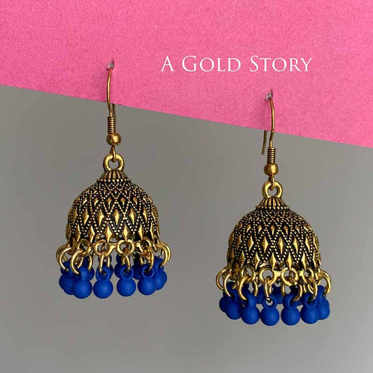 SUHA JHUMKIS GOLDEN BLUE