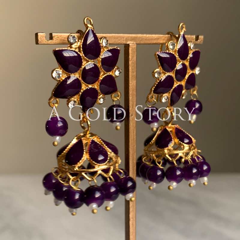 ASMARA MEENAKARI JHUMKAY PURPLE