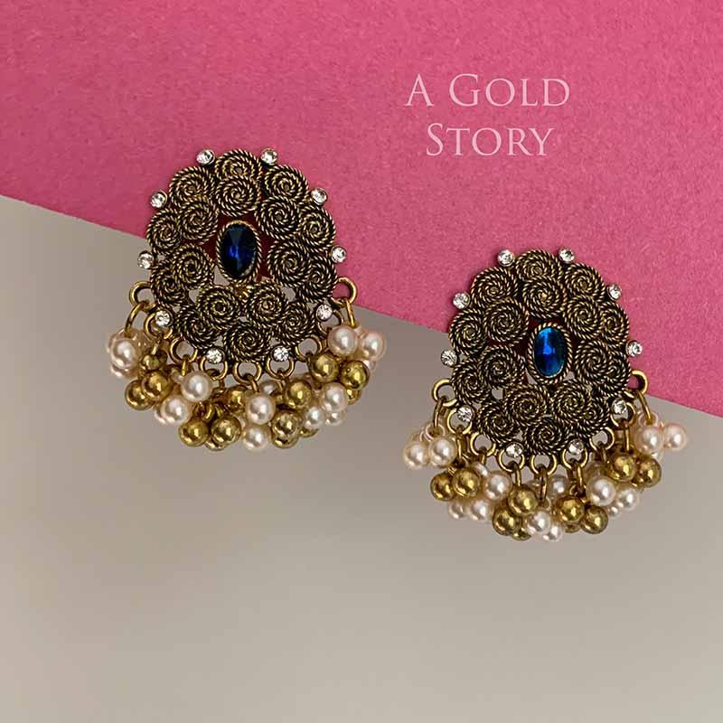 AQSA EARRINGS BLUE